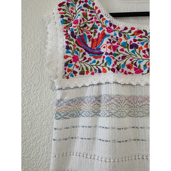 Handmade Mexican Embroidered Top – Size Large – Boho Festival Blouse - Picture 2 of 9
